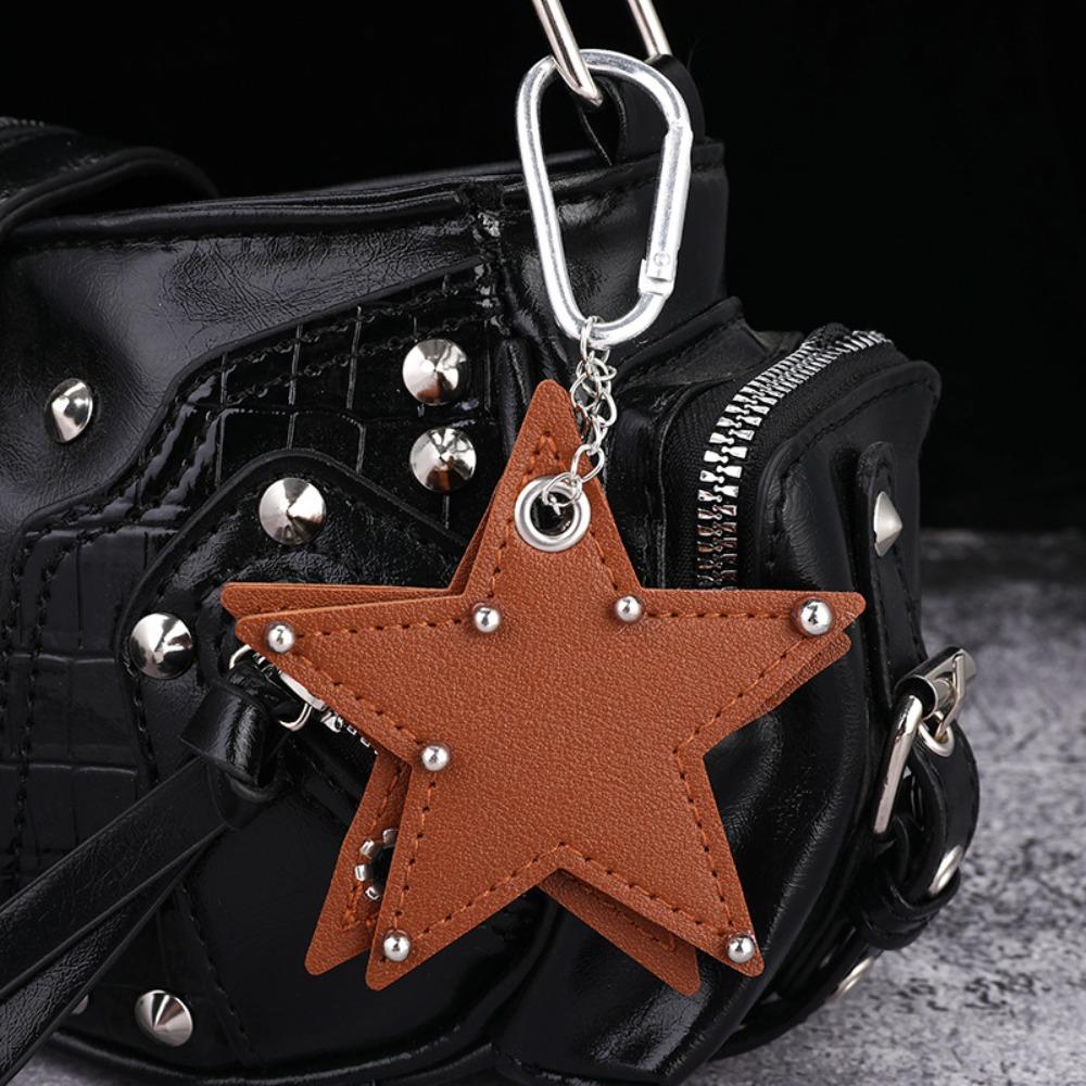 Handmade Drilling and Puncture Pentagram Bag Pendant Backpack Hangings Decor Gifts