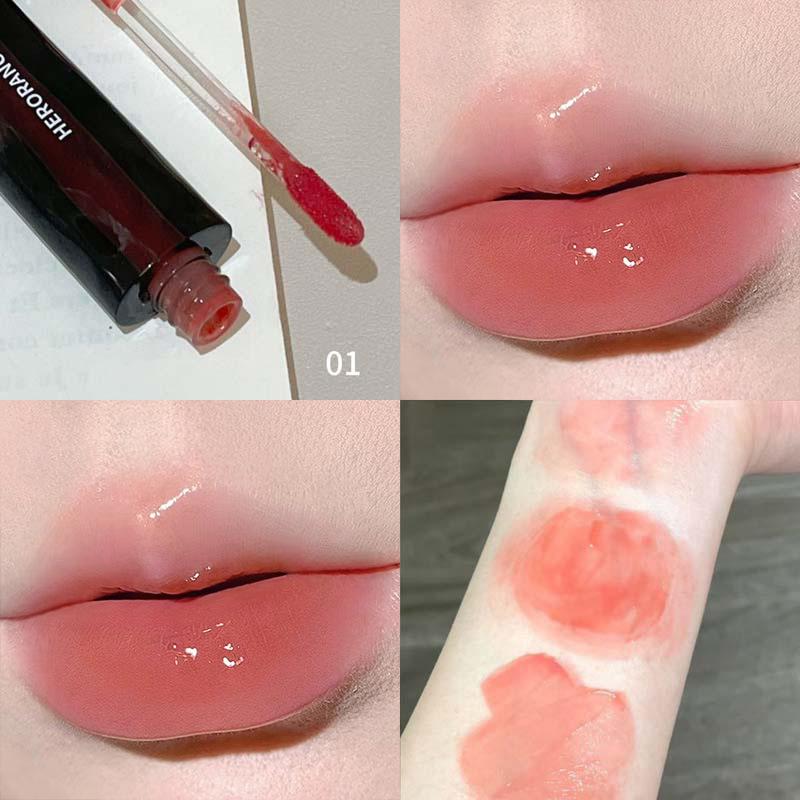 Water Glow Mirror Finish Lip Gloss Easy Coloring Brightening Lip Makeup For Women