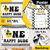 One Happy Dude Birthday Decorations, One Happy Dude 1st Birthday Party Decoration, Backdrop Balloons Garland Monthly Photo Highchair Banner Balloon