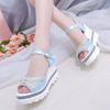 Women Summer Sandals 2024 New Style Metal Decoration Korean Version of The Muffin Platform Casual Student Beach Shoes for Women