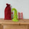 Bendable Plush Christmas Tree Holiday Desktop Ornament with Mini Ladder for Party Decorations