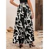 European and American summer chiffon leaf casual pants temperament high waist wide leg pants women, now