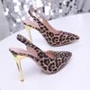 Fashion Sexy Leopard Print High Heels 2025 Women's Stiletto Pointed Toe Solid Color High Heels Women's Nightclub Dance Party Shoes