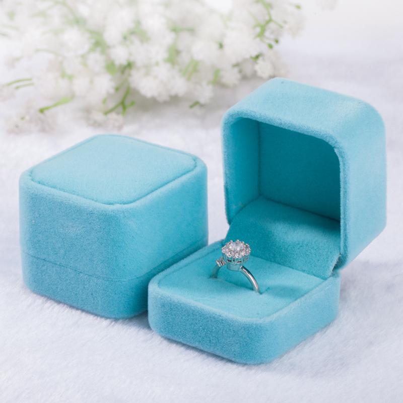 1Pc Showcase Gift Case Wedding Storage Organizer Jewelry Earring Velvet Ring Boxes Flocking