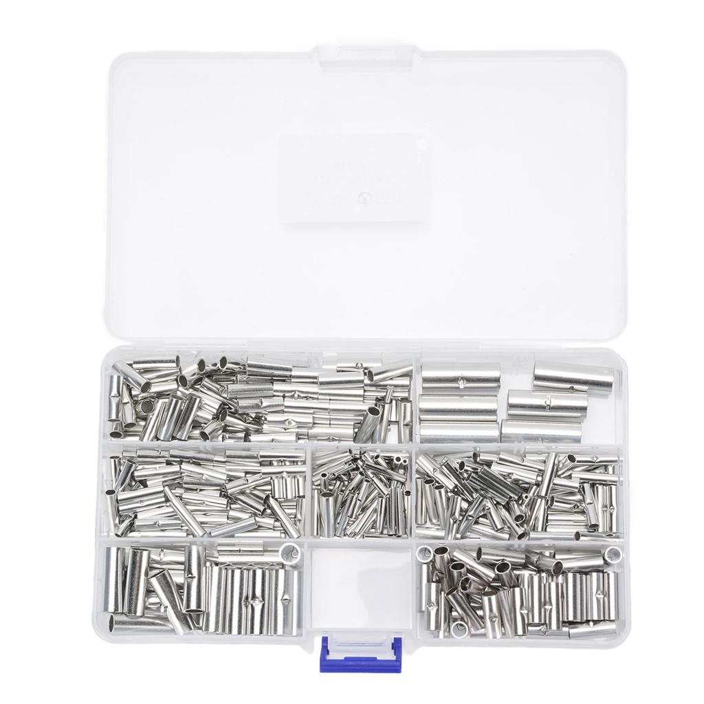 380PCS Non Insulated Butt Connectors Tinned Copper Uninsulated Wire Butt Splice Connectors for 26