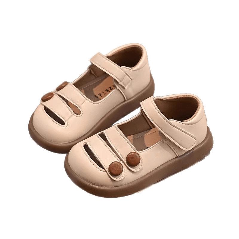 Girls shoes children's princess bag head sandals 2025 spring and summer new girls baby soft soles foreign style small leather shoes