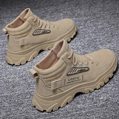 Autumn Men's High-top Work Boots Winter Outdoor Thick-soled Hiking Boots Waterproof Shoes Men Safety Shoes Man Botas Para Hombre