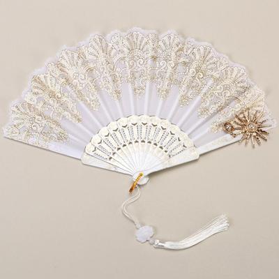 Neuer Plastik-Faltfächer Gotische Spitze Hof-Lolita Spitze Fächer Requisiten für Fotografie Spitze Rose Faltfächer