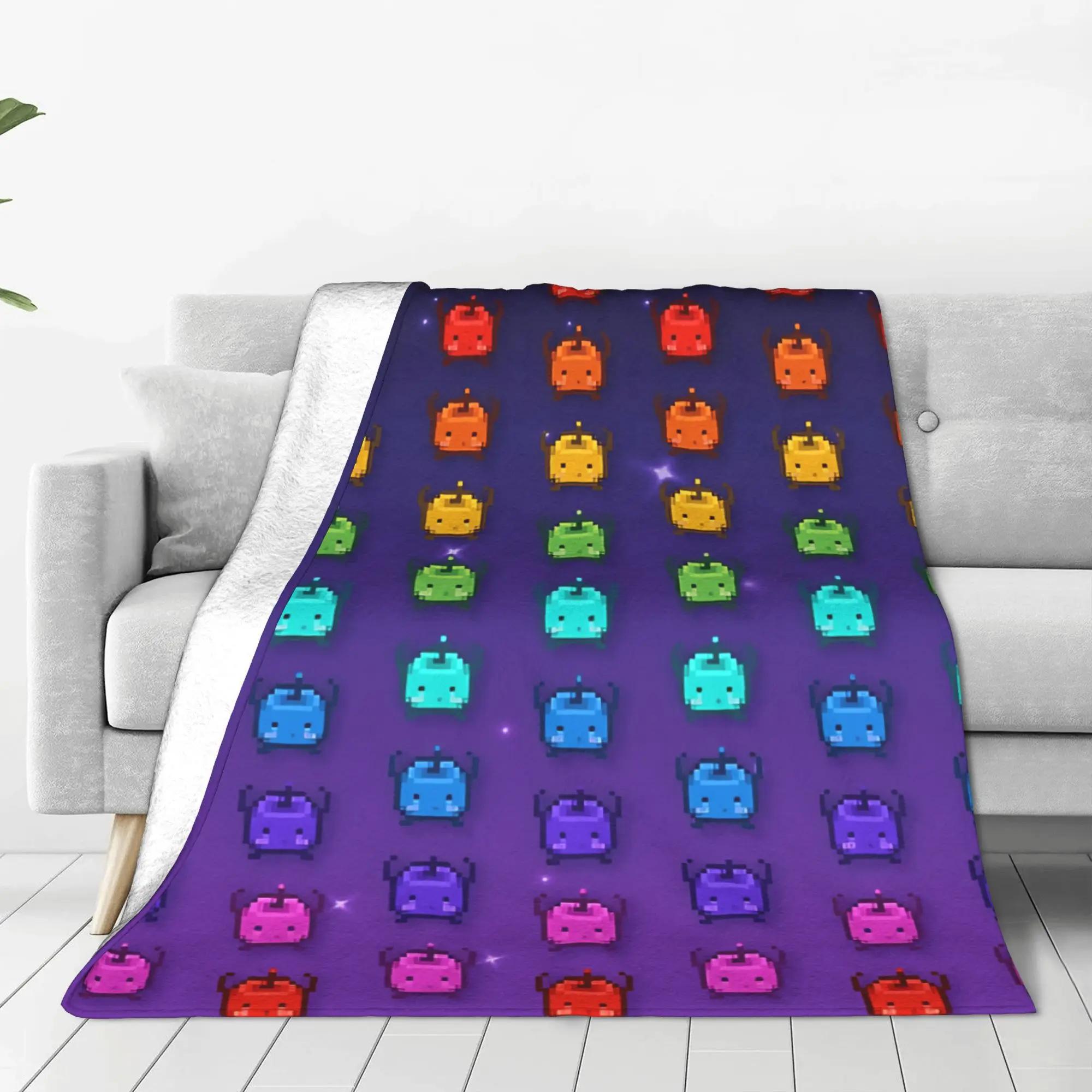 

Stardew Valley Rainbow Junimos Flannel Throw Blanket Soft Bedspread for Couch Chair Sofa Cover 130x150cm51x59in