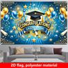 A banner for the graduation season party  featuring a graduation theme and celebrating graduation. Polyester