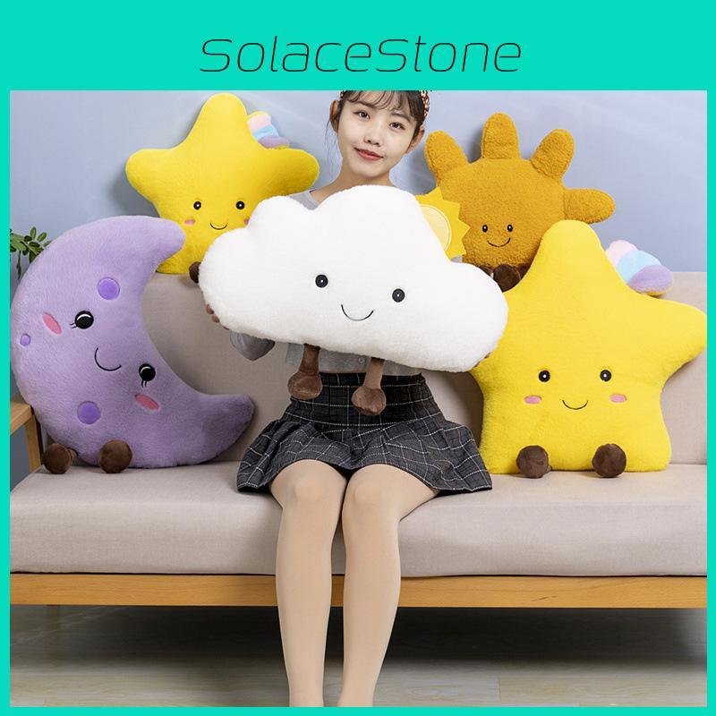 Cute Starry Sky Series Plush Toy Cushions With Soft Fluffy Clouds And Stars