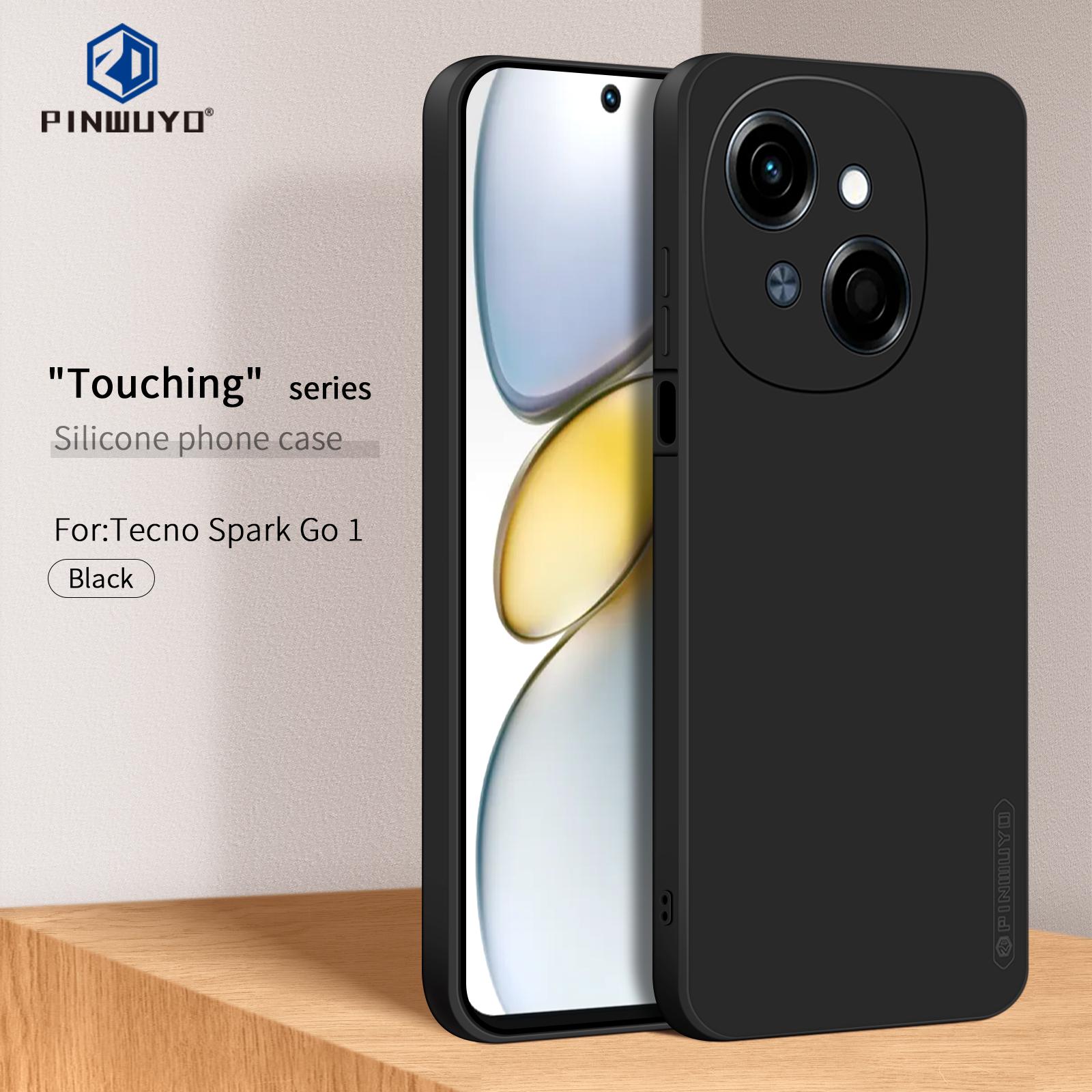 

For TECNO Spark Go 2025 Phone Case PINWUYO Soft Matte TPU Mobile Back Cover Black