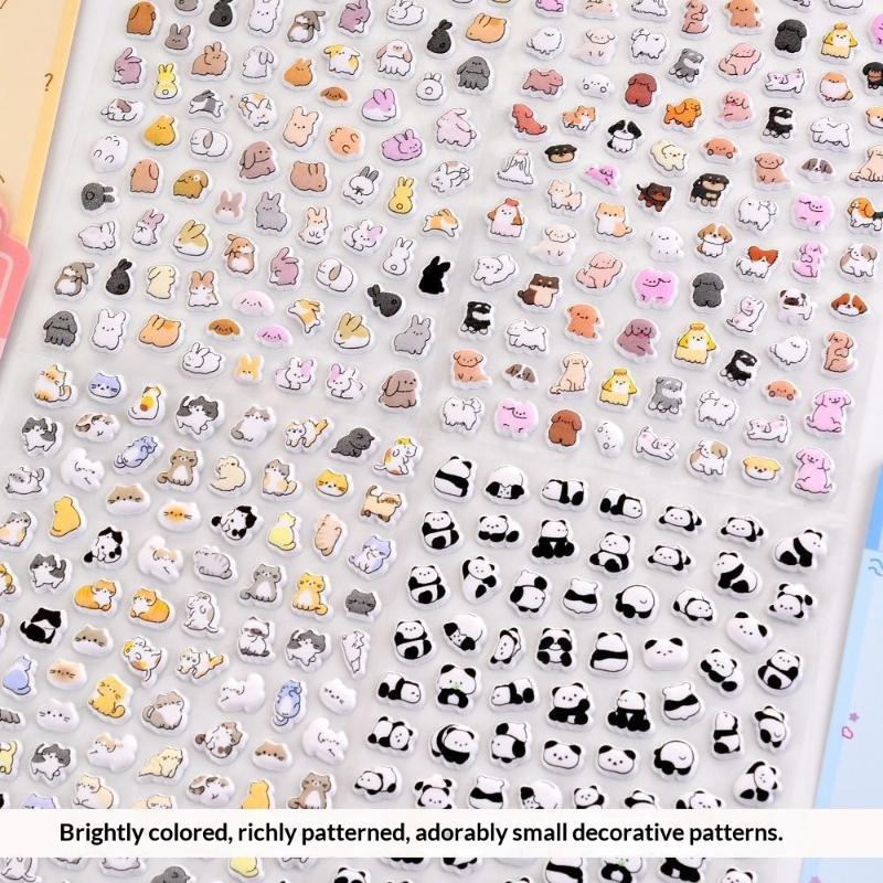 1/4 Sheets DIY Decor Scrapbooking Stickers Cartoon Cat Panda Kawaii Animal Stationery Decals Sweet Journal Luggage Stickers