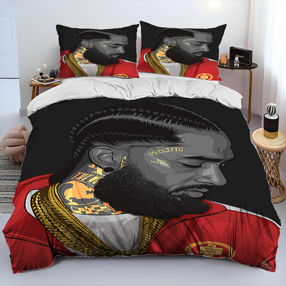 Hip Hop Art Rapper Legend Star Comforter Bedding Set,Duvet Cover Bed Set Quilt Cover Pillowcase,king Queen Size Bedding Set kids