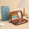 RFID Blocking Passport Holder PU Leather Wallet Passport Cover Portable Multi-function Zipper Ticket Clamp Travel Accessories