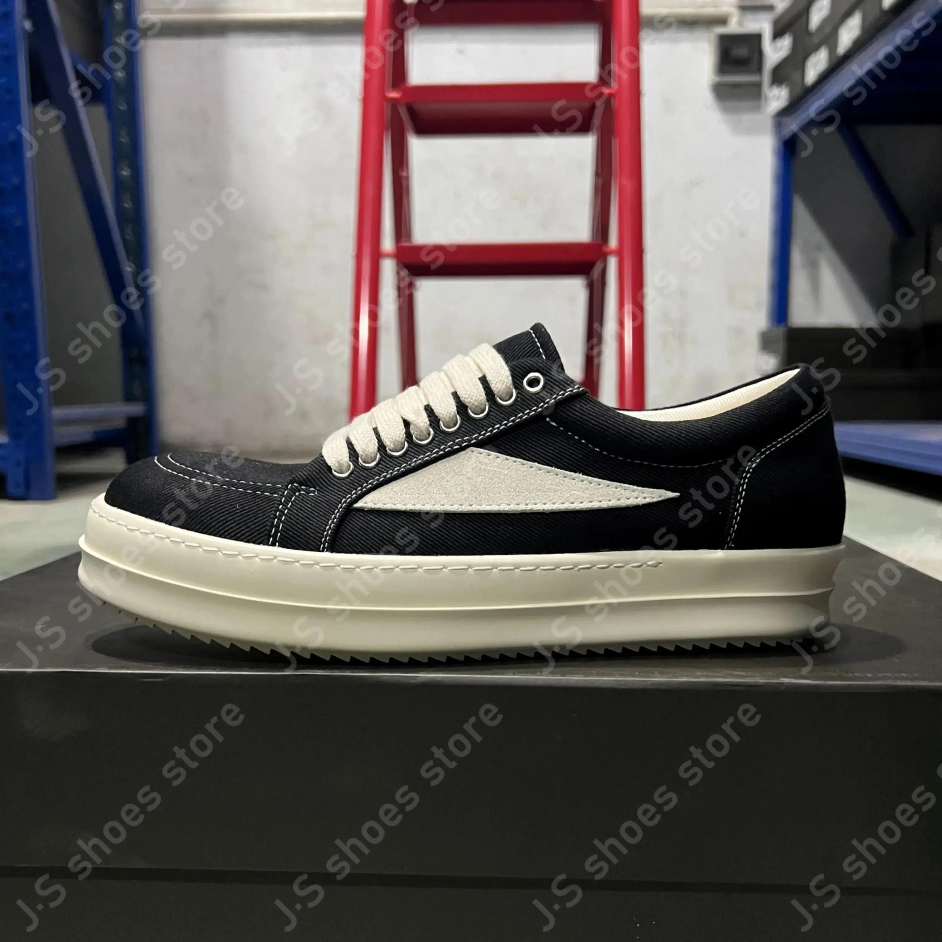 

R-o Outdoor Twill Fabric Black Canvas Low Top Shoes Sneaker Men Shoe Retro Design Lace Up Women Casual Sneakers 34