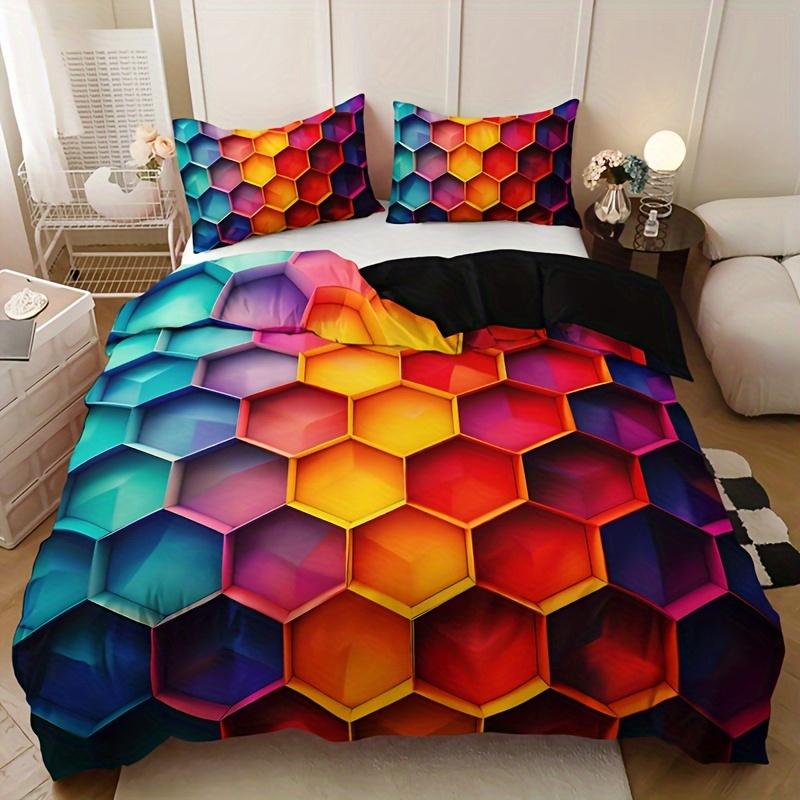 Duvet Cover Set King Size Plaid Grid Pattern Geometric Checkered El Luxury Soft Bedding Set Comforter Cover