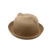 Nuovo Cappellino da Bambino con Orecchie Rete di Paglia Protezione UV Cappello da Sole da Spiaggia Traspirante Cappellino da Baseball Estivo