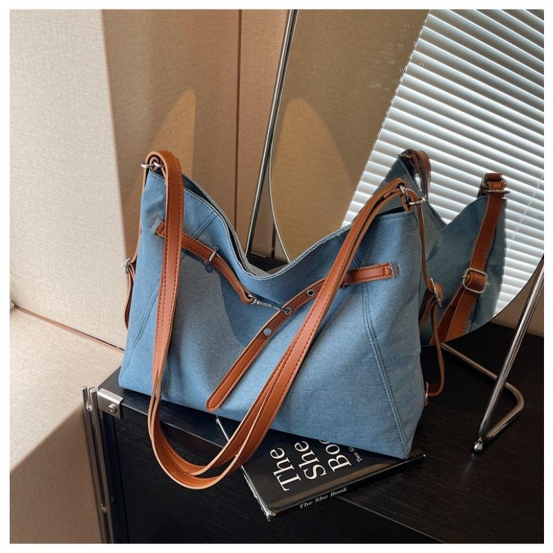 Canvas commuter tote bag women's large-capacity new spring and summer shoulder messenger bag three-purpose backpack