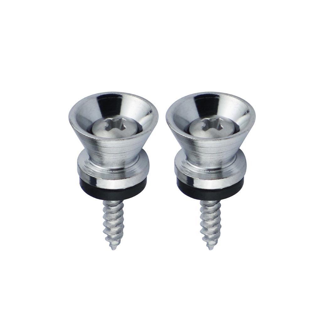 

FLEOR 2pcs Guitar Metal Strap Lock Button End Pins Peg for Guitar Bass Ukulele серебряный