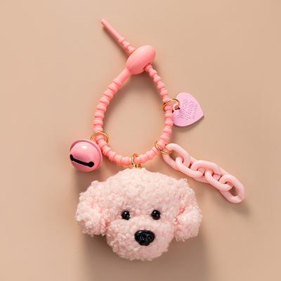 Portachiavi fai da te con ciondolo di alta qualità per amanti degli animali domestici, a forma di cane di peluche kawaii, portachiavi per auto abbinati, all'ingrosso
