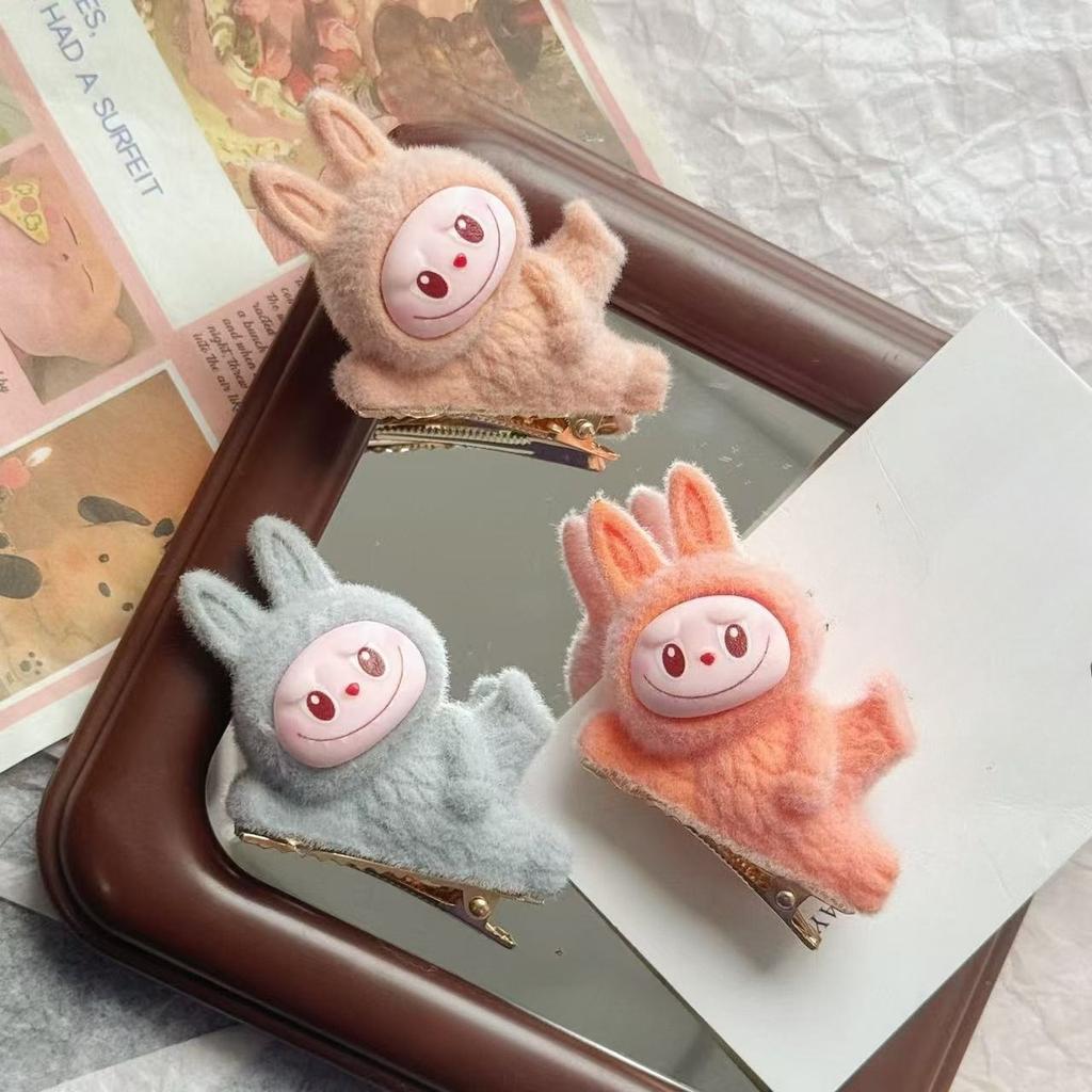 3 stk/6 stk Flokkdukke Kanin Hårspenne Jente Anime Panneluggklemme Hårtilbehør Barnegaver