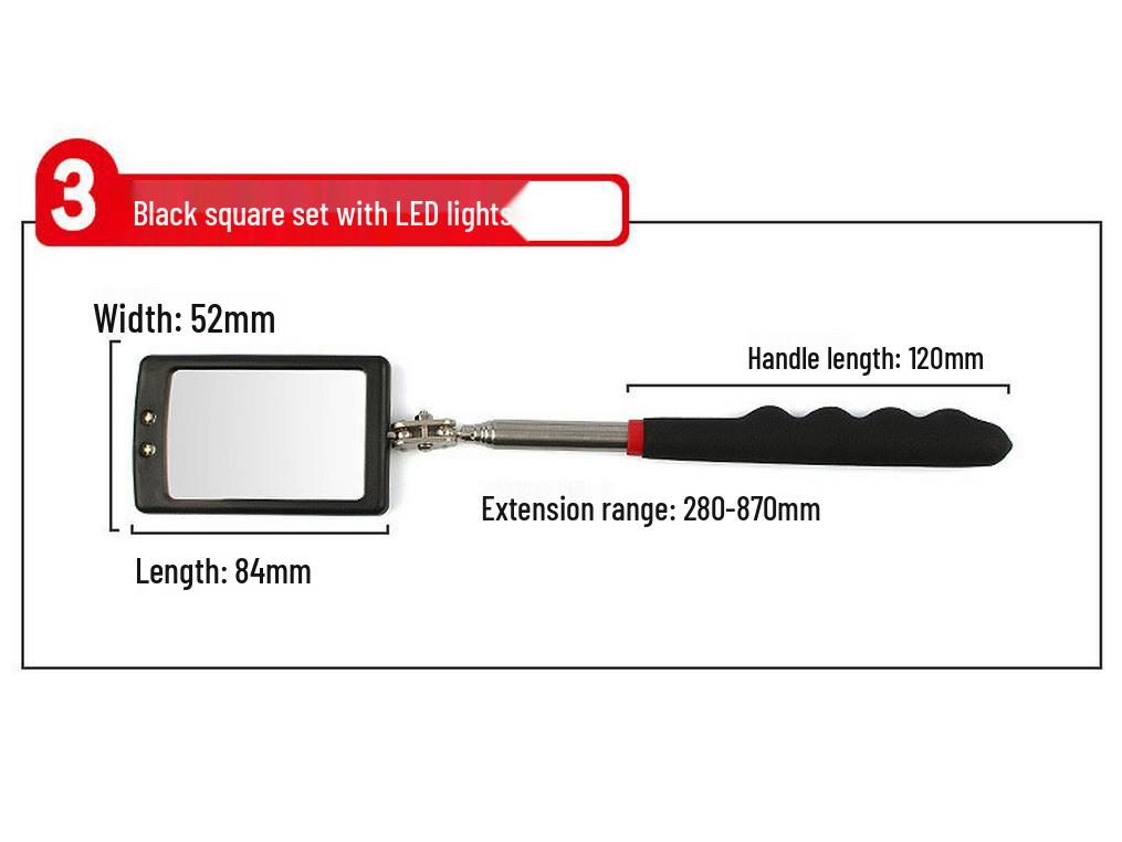 Universal Telescopic Undercarriage Inspection Mirror with Light for Car Repair