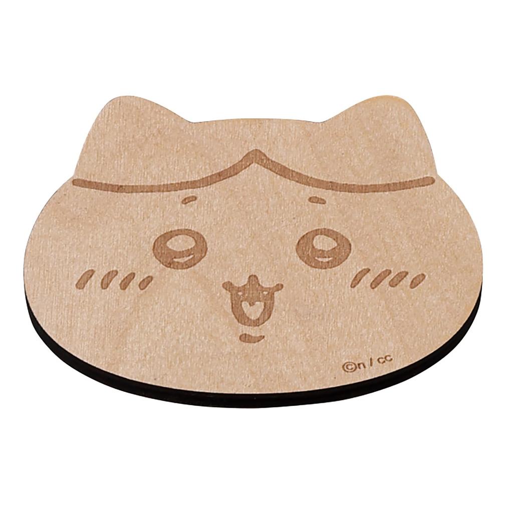 Offiziell lizenzierter Chiikawa Untersetzer aus Holz, ca.. 9 x 8 cm, Hachiware Farben, Braun, CKW12-346