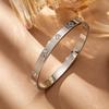 Elegant Titanium Steel Four-leaf Clover Diamond Bracelet