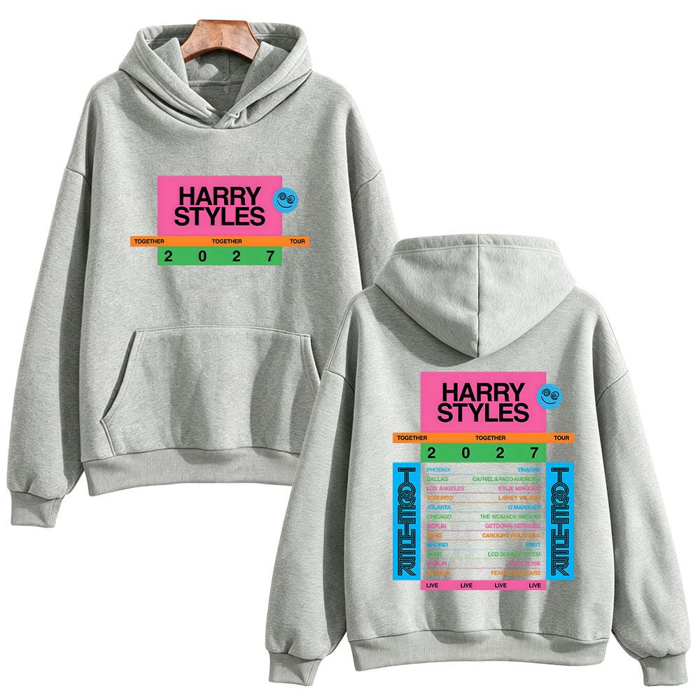 HarryStyles Together Together Tour 2027 Double Sided Print Hoodies Men Women Loose Sweatshirts Pop Fan Gift Streetwear Pullovers