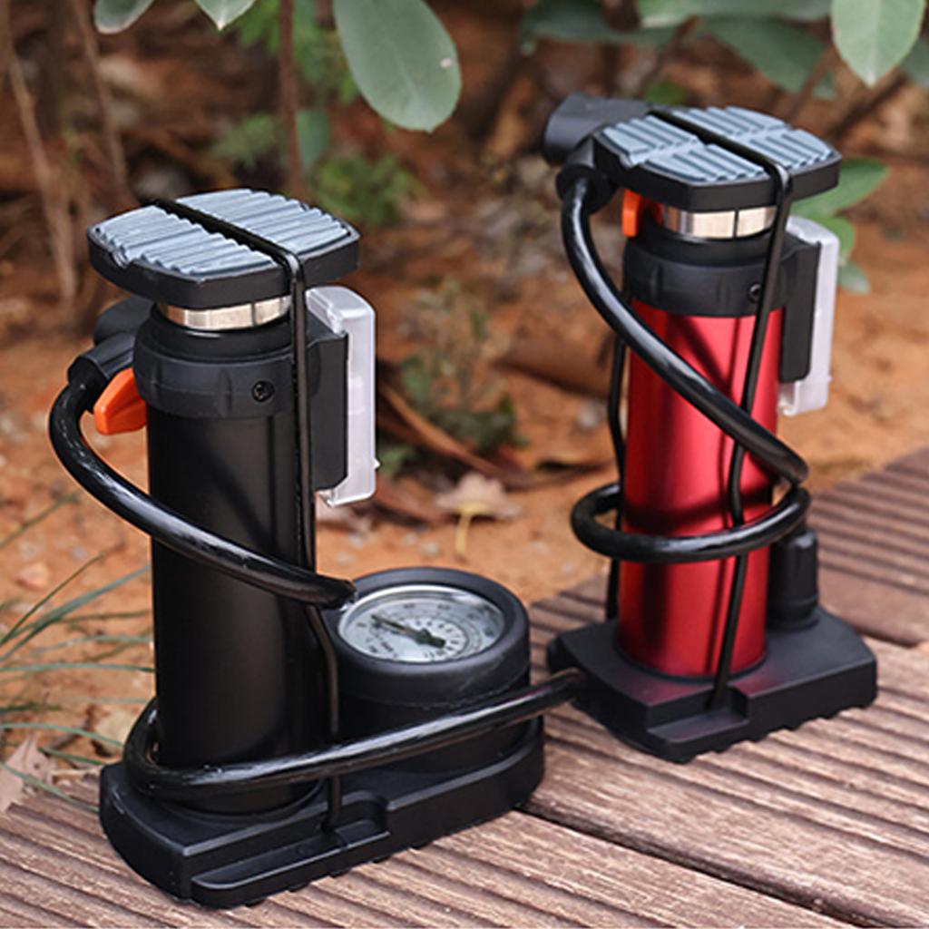 Kleine Fahrrad-Standpumpe für Mountainbikes, Fahrradpumpe, 140 PSI Fahrrad-Luftpumpe mit Manometer
