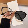 Cat-eye Frame Photosensitive Color-changing Glasses Metal Anti-blue Light Face-showing Driving Glasses 6018-1