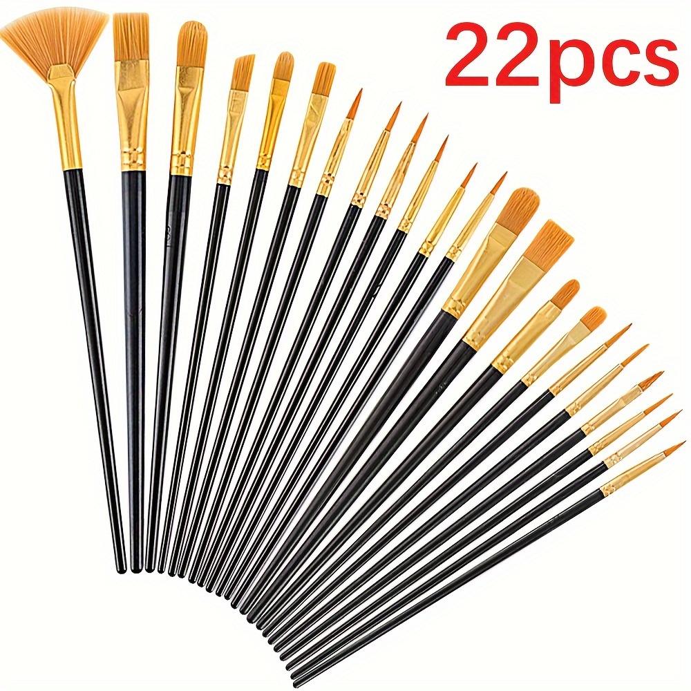 22/12/10 pcs Brush Set Plastic brush for acrylic, watercolor, oil painting for canvas, fabric and paper crafts painting supplies