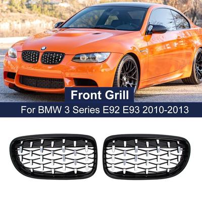 Auto Voorste Diamant Nierrooster Meteor Zwart Racing Rooster Voor BMW 3 Serie E92 E93 LCI 2 Deuren 2010-2013 51137254967 51137254968