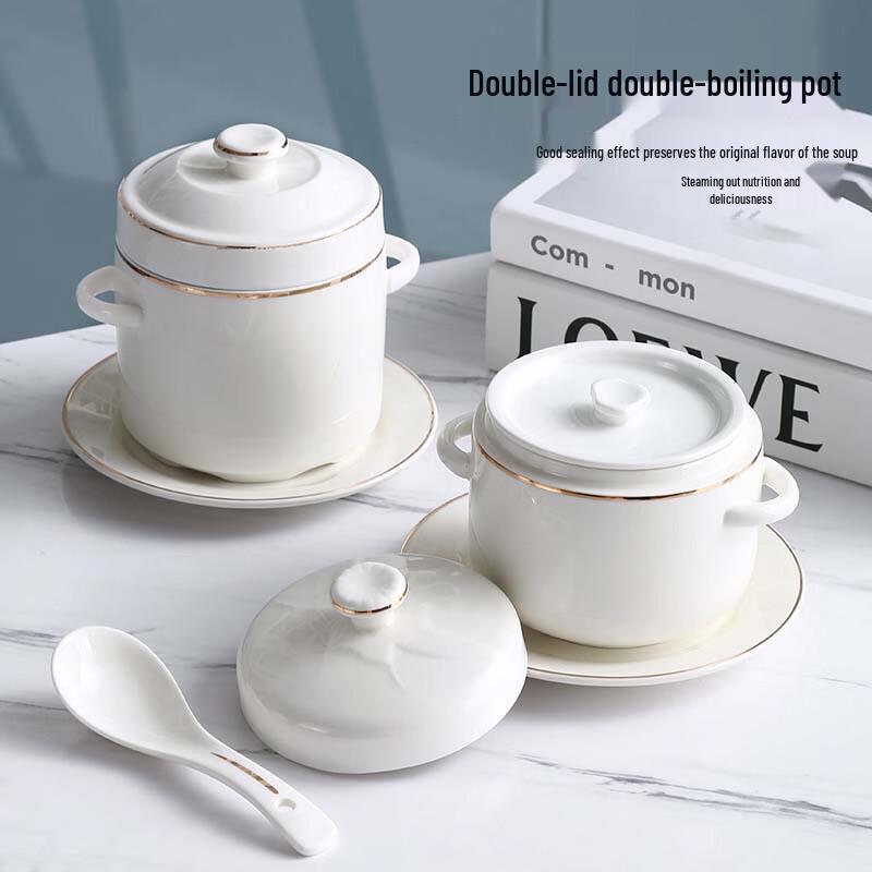 Ceramic Double Boiler Stew Pot