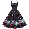 Large Size Summer Literary and Retro's Dress Skirt Sleeveless Printing Adult Medium and Long Swing Skirt