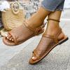 Large Size Flat Bottom Back Strap Sandals Women's Summer 2025 New Breathable Fish Mouth Mesh Sandals Women