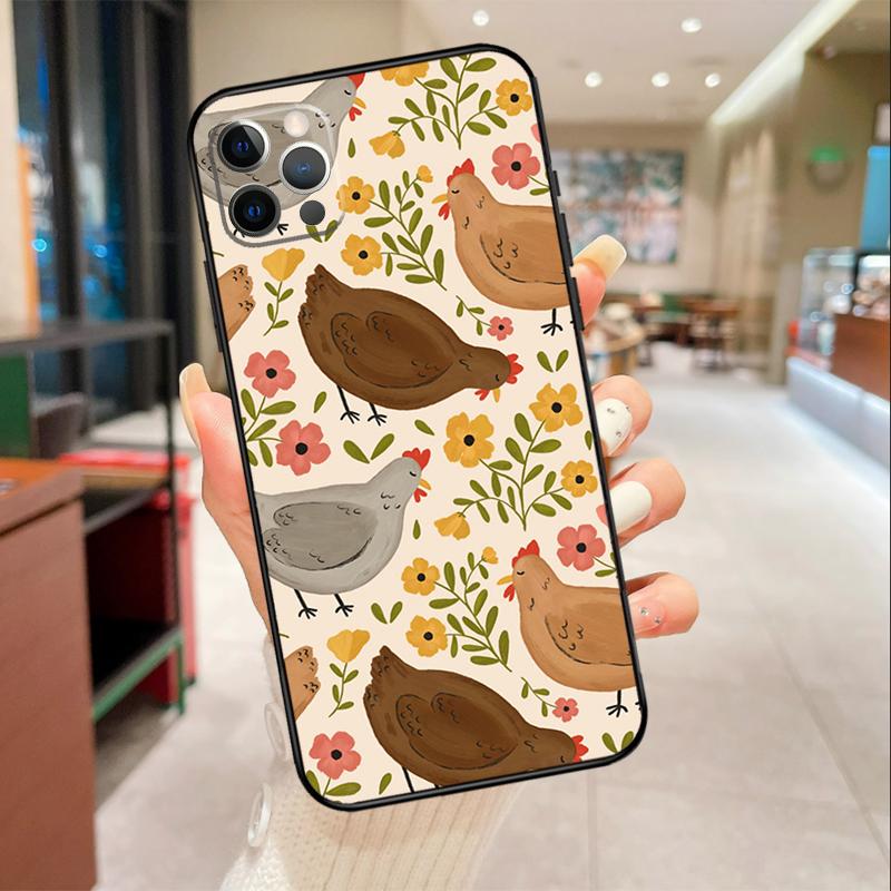 Chicken Pattern Phone Case For iPhone 17 16 15 14 13 12 11 Pro Max Mini 16 Plus 16e 17 Air Protective Cover