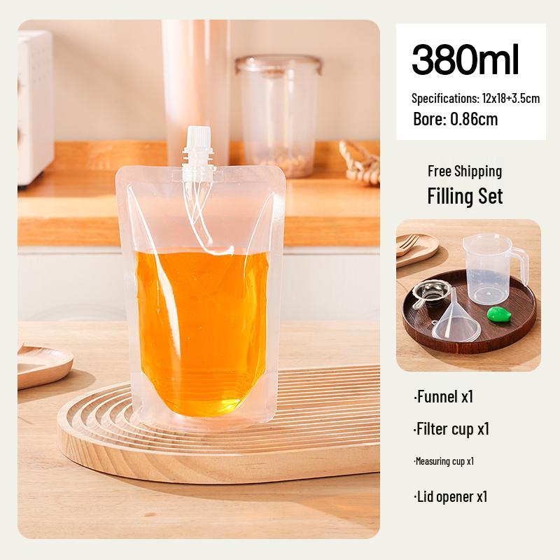 Large Transparent Spout Pouch for Cereal, Grain, Milk Tea, or Soy Milk Portioning and Sealing