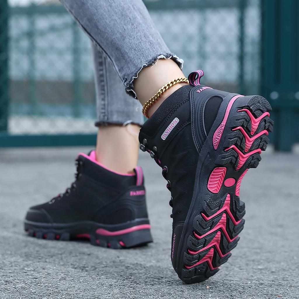 Outdoor hiking shoes women's high-top lace-up sneakers women's casual versatile waterproof running women's shoes