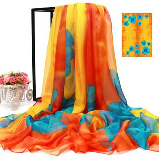 All-Season Oversized Chiffon Scarf for Women - Sun Protection & Versatile Wear
