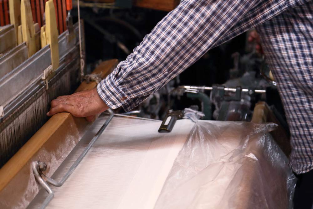 Banshu weave shuttle pink stole,