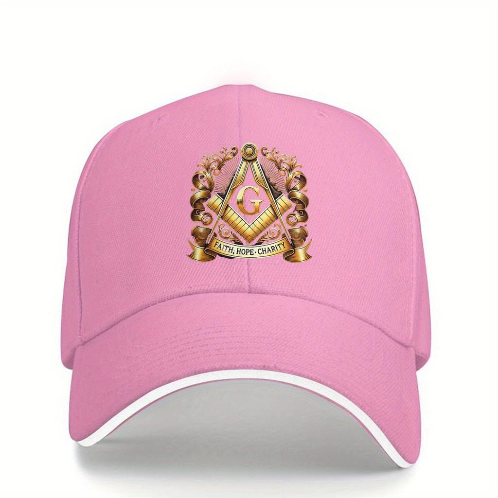 Masonic Square And Compass Faith Hope Charity Baseball Cap Polyester Casual Adjustable Dad Hat Unisex