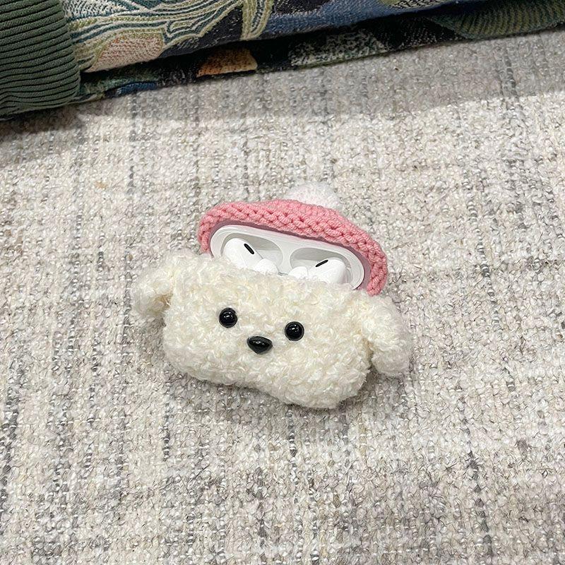 

Baby Fei New Airpodspro2 Generation Knitted Protective Cover Stuffed Poodle Cute Suitable for Apple Airpods3 Generation Wool Dog Earphone Case Apple AirPods 3 Generation White 5
