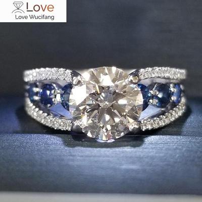 Fashion Design Luxury Female Wedding Ring Dazzling Crystal Zirconia Noble Party Jewelry Women Statement Accessories Gift