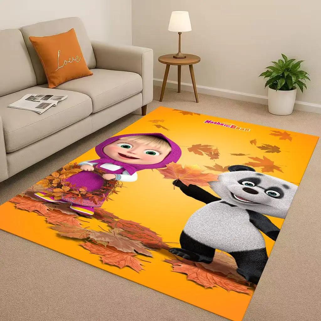 New Cartoon M-Masha And B-Bear Christmas Gift Living Room Non-Slip Area Rug Carpet For Bedroom Playroom Sofa,Home Decor Doormat