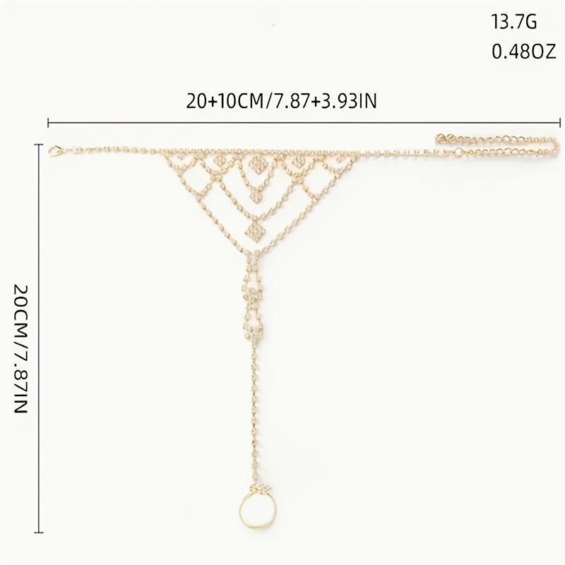 Cheville créative Tenue de fête Célébrations Bague d'orteil strassée Élégante Vacances et Remise de diplôme Pour les vacances à la plage Bijoux de pied Multicouche Cuivre teinté