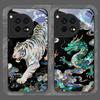 Stylish Tiger Dragon Marble Texture Printed Tempered Glass Phone Case for OnePlus 13R 12 11 ACE2 3 Pro Nord 2T 4 CE3 Lite Cover