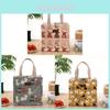 Handheld Canvas Bag With Cute Organizer For Daily Use