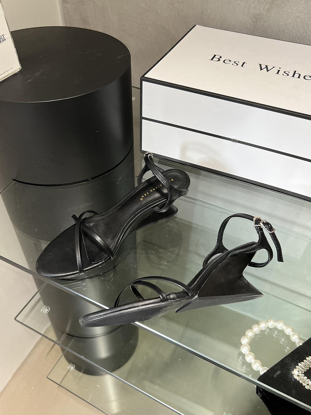 

мода серебристый черный белый женские босоножки с открытым носком летние туфли на каблуках с ремешком на щиколотке туфли на танкетке туфли на высоком каблуке шлепанцы мюли 35-40 7.5 чёрный